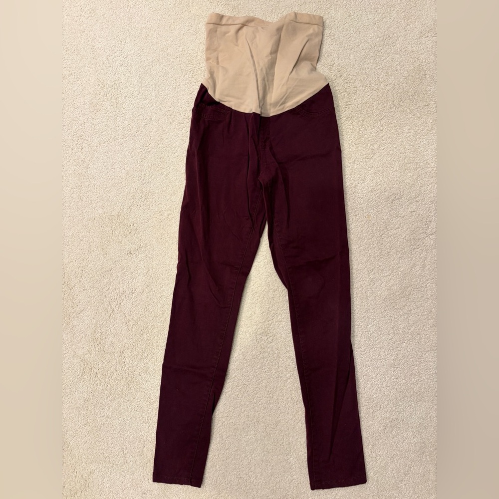 LED Luxe Essentials Burgundy Maternity Pants